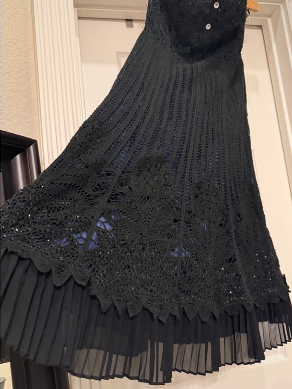 Vintage Betsey Johnson black knit strapless dress size 4